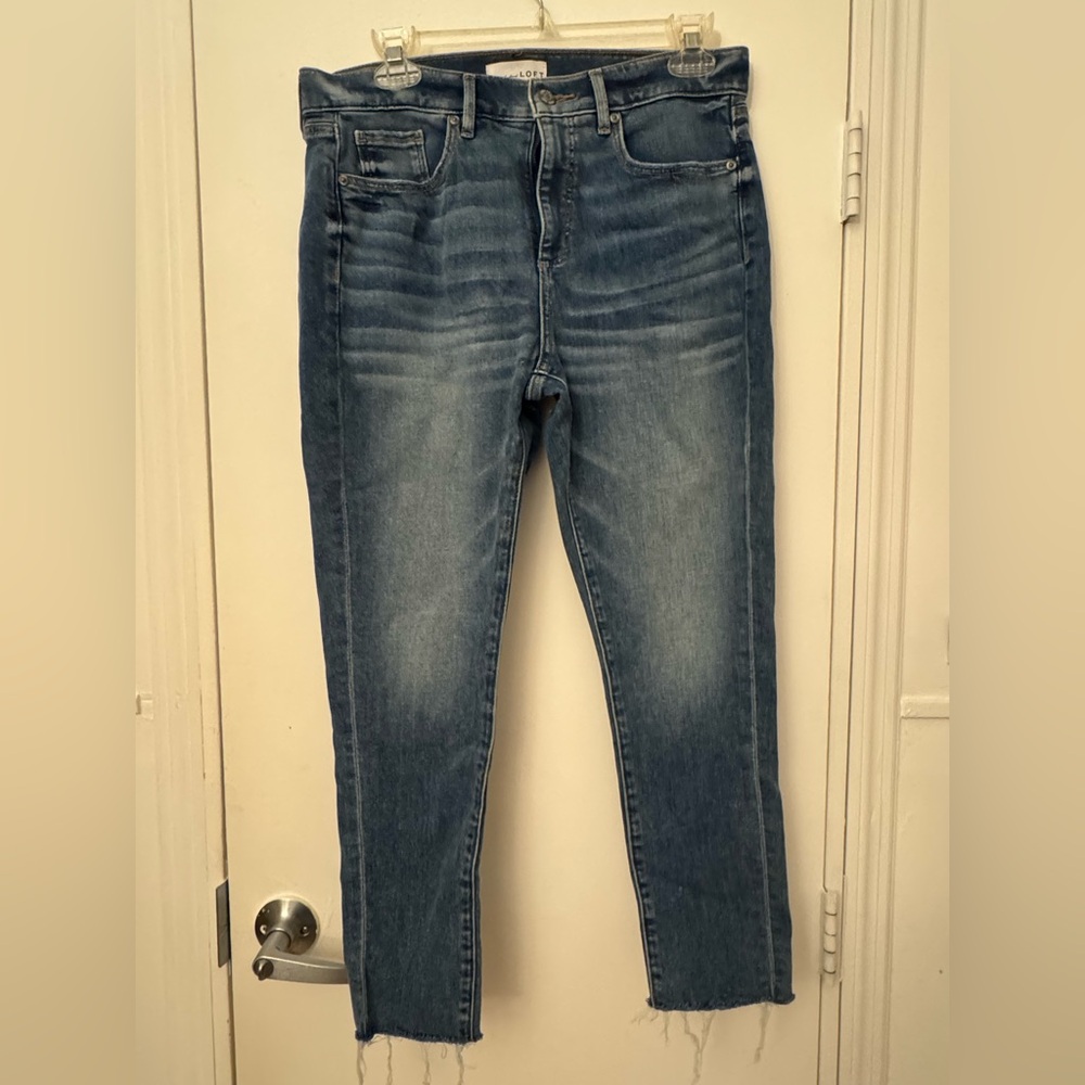 LOFT - BLUE JEANS: High Rise, Size 30 | 10 Petite, Medium Wash